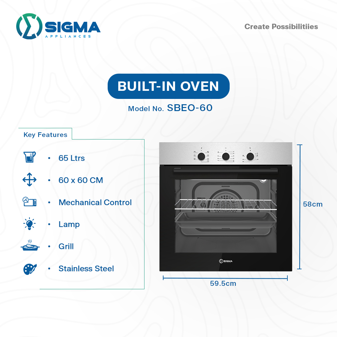 SBEO-60 Sigma Electric Oven – 60L Large Capacity with Rotisserie & Convection 2 SBEO-60 Sigma Electric Oven – 60L Large Capacity with Rotisserie & Convection - Image 2