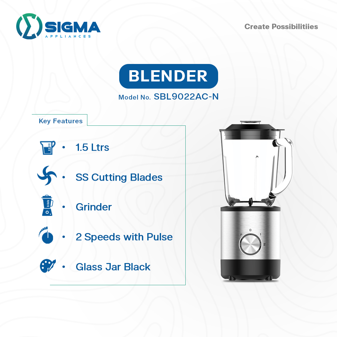 SBL2009-CB Sigma Blender – 1.5L Glass Jar with 2-Speed Control + Effective and Efficient 2 SBL2009-CB Sigma Blender – 1.5L Glass Jar with 2-Speed Control + Effective and Efficient - Image 2
