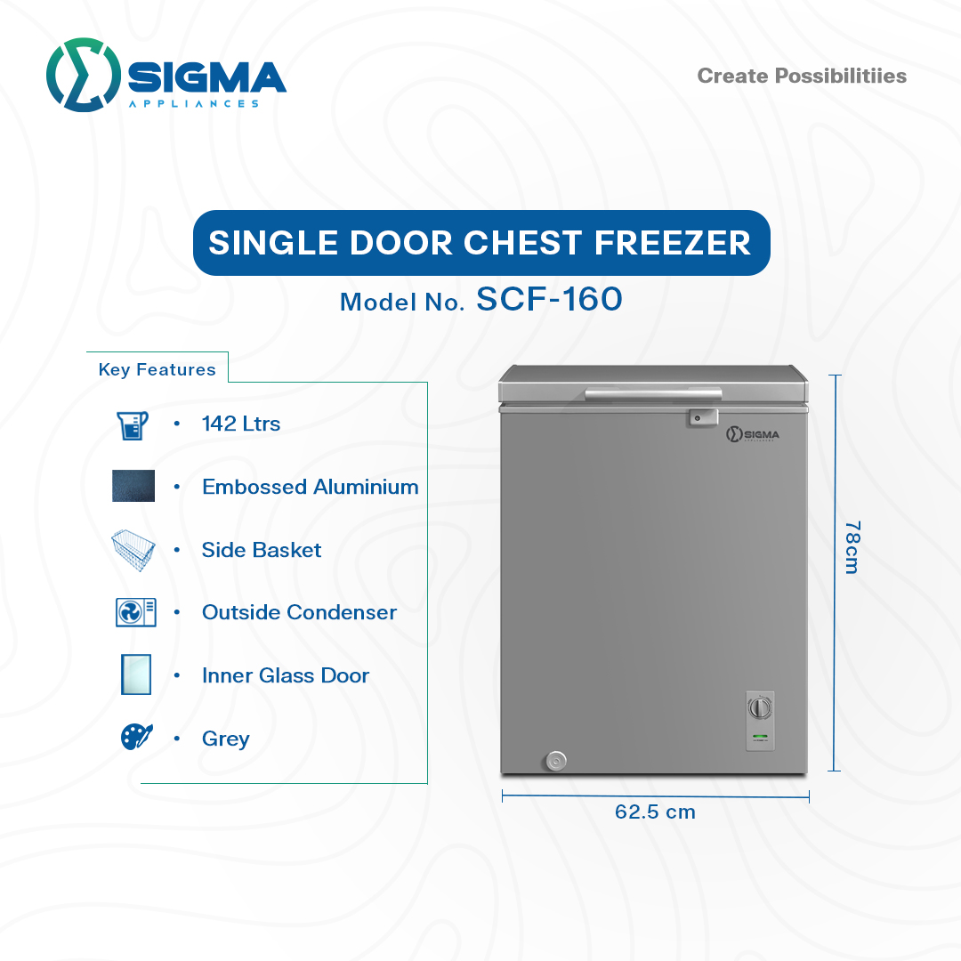 SCF-160 142L Chest Freezer – Deep Freezing, Compact Design – Efficient Food Storage Solution 2 SCF-160 142L Chest Freezer – Deep Freezing, Compact Design – Efficient Food Storage Solution - Image 2