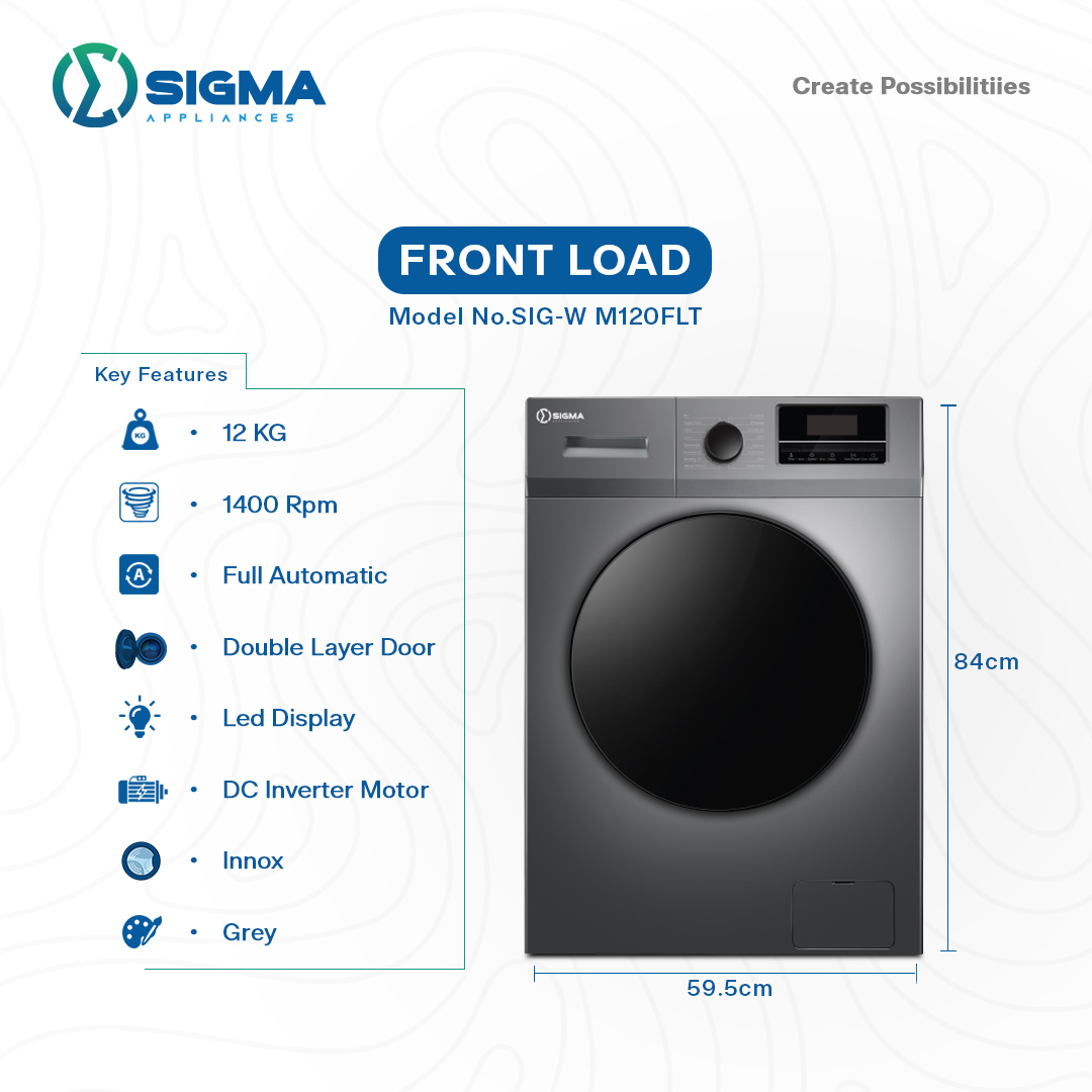 SIG-W M120FLT 12KG Fully Automatic Top Load Washing Machine – Powerful, Efficient Laundry Solution 2 SIG-W M120FLT 12KG Fully Automatic Top Load Washing Machine – Powerful, Efficient Laundry Solution - Image 2