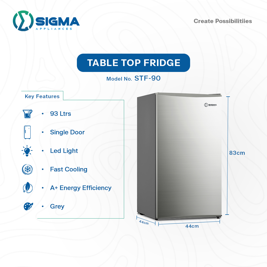 STF-90 Single Door Refrigerator – 93 Liters – Compact and Energy-Efficient Cooling Solution 3 STF-90 Single Door Refrigerator – 93 Liters – Compact and Energy-Efficient Cooling Solution - Image 3