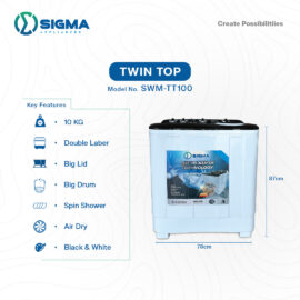 SWM-TT100 10KG Twin Tub Washing Machine